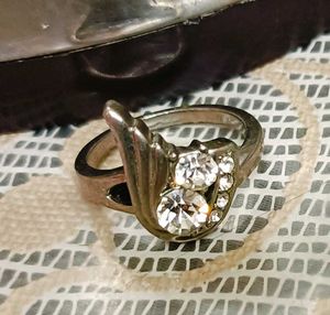 Silver Ring With White Stones