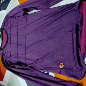 Purple Long Sleeve Grid Tee
