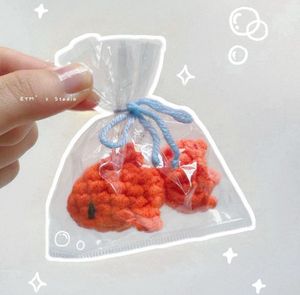 !!RESTOCK!! Crochet Goldfish in a bag keychain