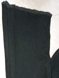 Black Frayed Hem Jeans