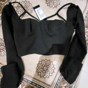 Trendyol Black Mesh Top