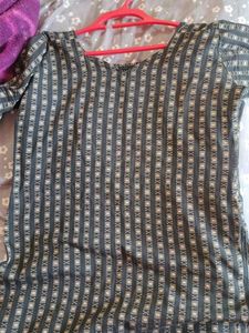 Striped Black Kurta XL size