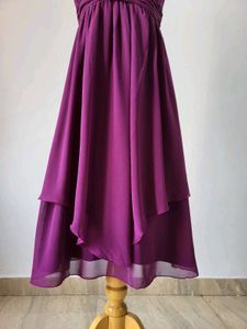 Purple Chiffon Halter Dress