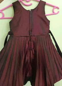 Fluffy Maroon Kids Frock