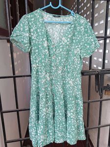 Floral Green Mini Dress