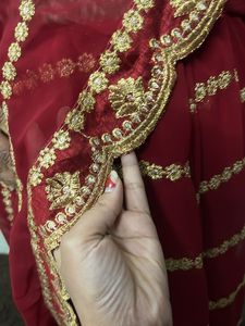 Elegant Red &amp; Gold Sari