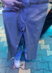 High Rise Beautiful Trousers With Pin Checks