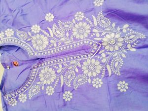 Purple Embroidered Kurta