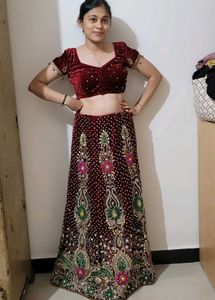 Stunning Red Bridal Lehenga Set – Full Embroidery