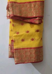 Combo of two yellow cotton designer Saree