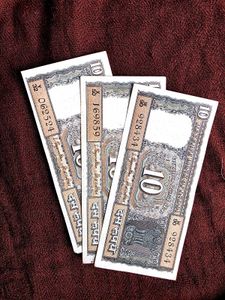 Vintage Indian 10 Rupee Notes