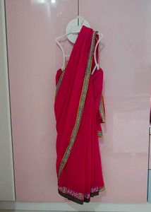 Stunning Pink Saree With Blouse (4-5year)