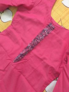 Pink Pure Cotton Kurtaset