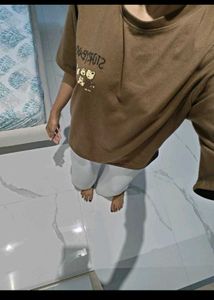 Brown Graphic Print Tee