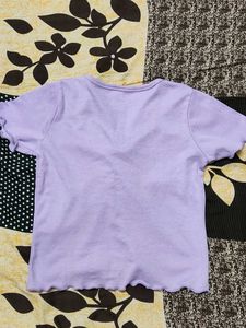 Cute Lilac Tie-Front Top