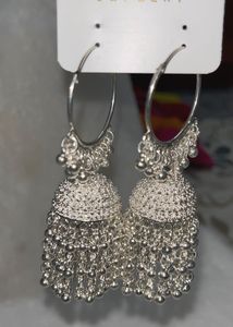 Silver Jhumka Earrings