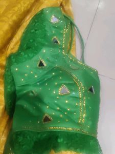 Yellow And Green Lehenga Choli