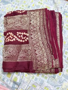 Elegant Maroon Banarasi Saree