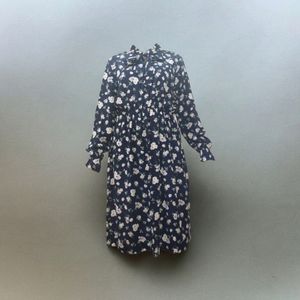 Midi Casual Blue Floral Dress