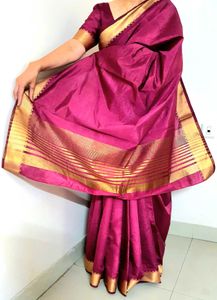Elegant Magenta Silk Saree