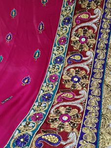 Heavy Silk  Half Saree With Zari And Stone Work