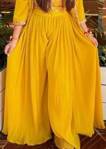Yellow Embroidered 3 piece dress