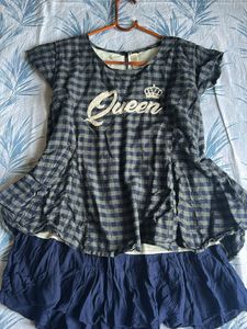 Queen Plaid Layered Top