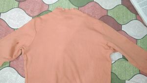 Peach-Coloured High-Neck Top