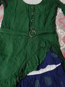 Green &amp; Blue Tiered Dress