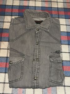 Ed hardy Mens Denim Shirt Grey