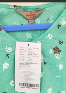 Green Long Kurti Cotton