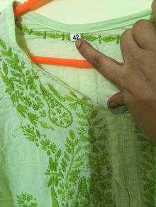 Green Embroidered Kurta