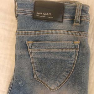 Worn Blue Denim Jeans