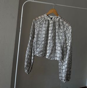 MINT VELVET Cream Geometric Print Blouse