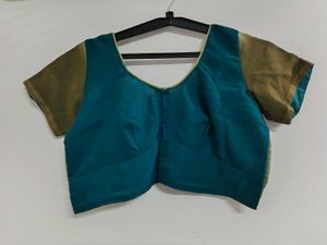 Elegant Teal &amp; Brown Saree