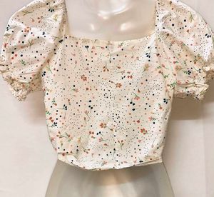 Mini Floral White Top Small Size/ Fixed Price