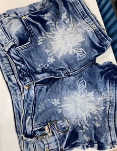 Floral Denim Shorts
