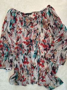 Floral Print Sheer Blouse