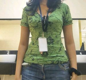 Rockstar Gf Nana Coded Green Printed Fitted Tee