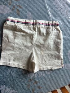 White Strechable Shorts For Girls