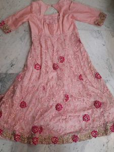 Light Pink Embroidered Anarkali Kurta Suit