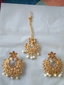 2 Combo Set Of Earrings With Mangtikka