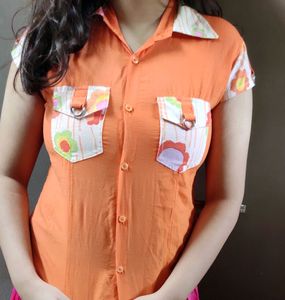 Orange cotton top
