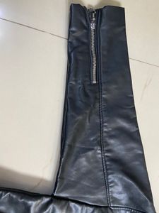 Zara Black Faux Leather Jacket Oversize Hip Length