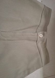 Beige Wide Leg Pants