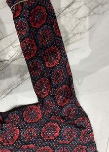 Maroon Printed Global Desi Dress With Tie Detail