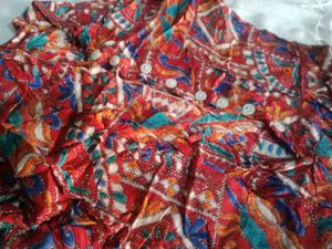 Red Bohemian Print Frock ✨