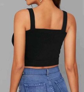 Black Zip-Up Crop Top