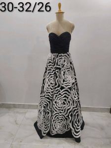Black &amp; White Floral Gown