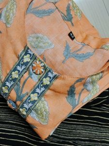 Palazzo Set (Pink Kurta With Black Palazzo)